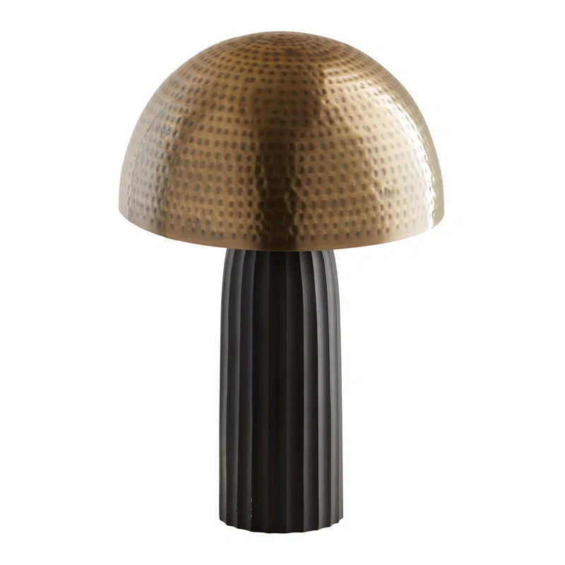 14.5"H Kella Industrial Brass Two Tone Mushroom Lamp