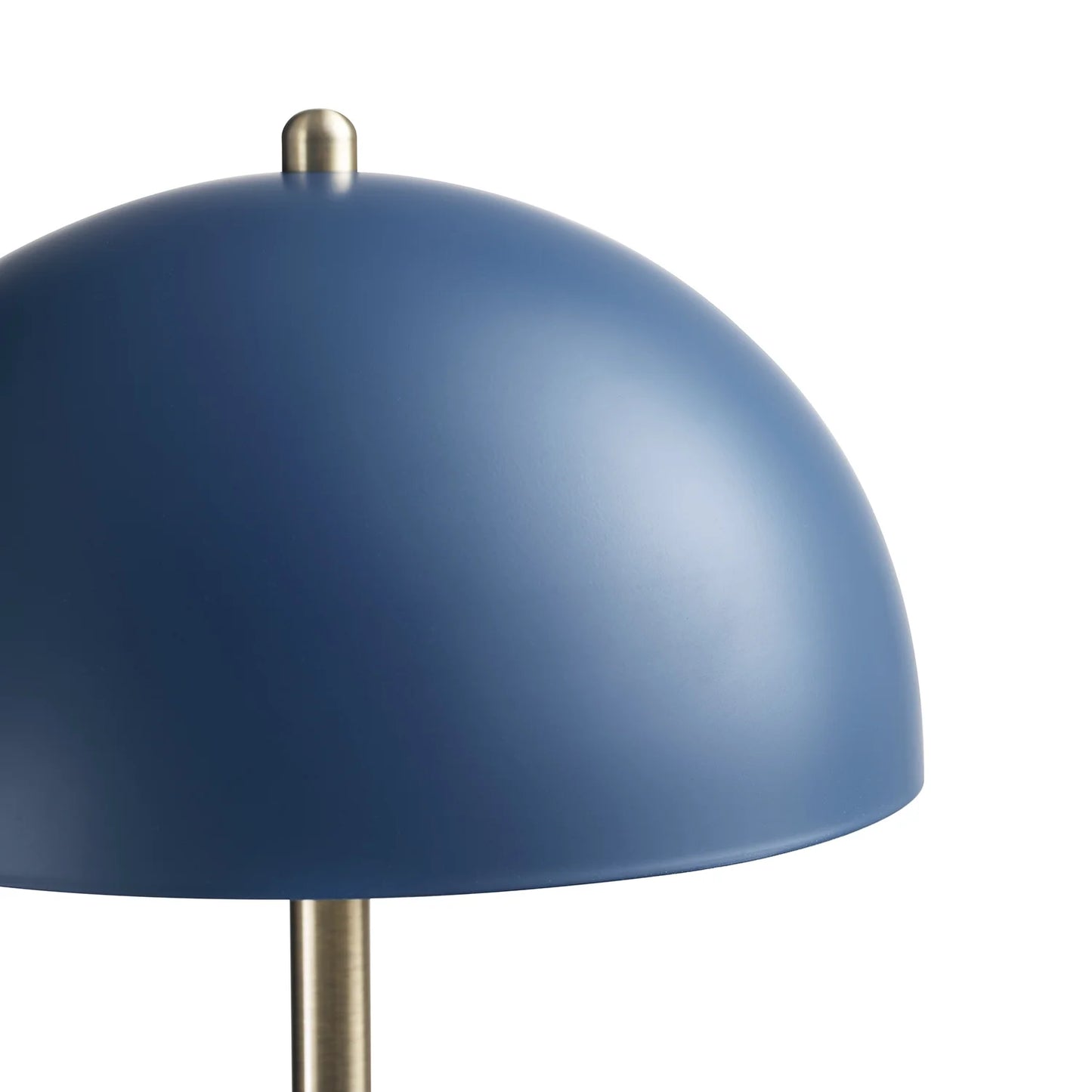 15" Matte Blue Desk Lamp with Matte Brass Accents