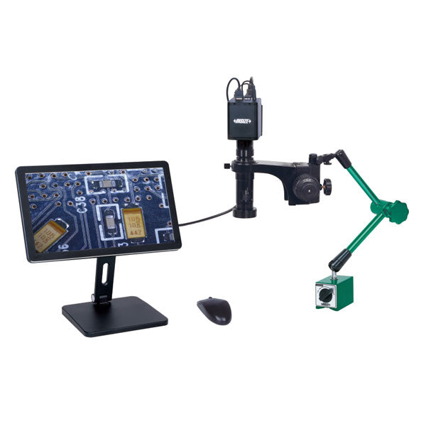 Insize flexible arm auto focus digital microscope (with display, with magnetic stand), 20x~123x