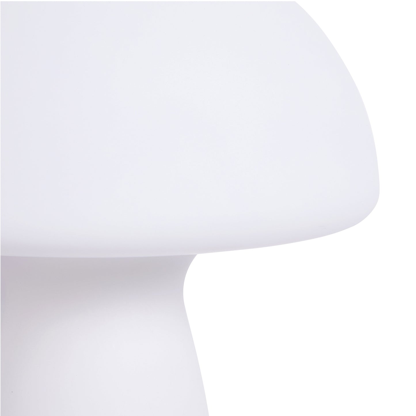 Novelty Glass Mushroom Lamp, Off-White Matte, 12" H, Plug-In