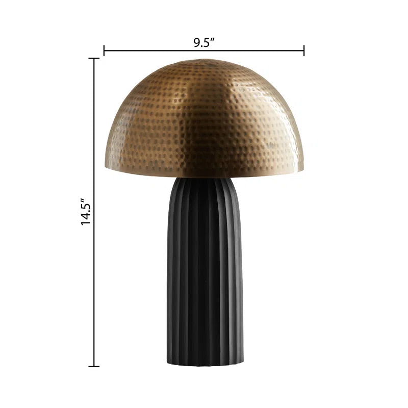 14.5"H Kella Industrial Brass Two Tone Mushroom Lamp