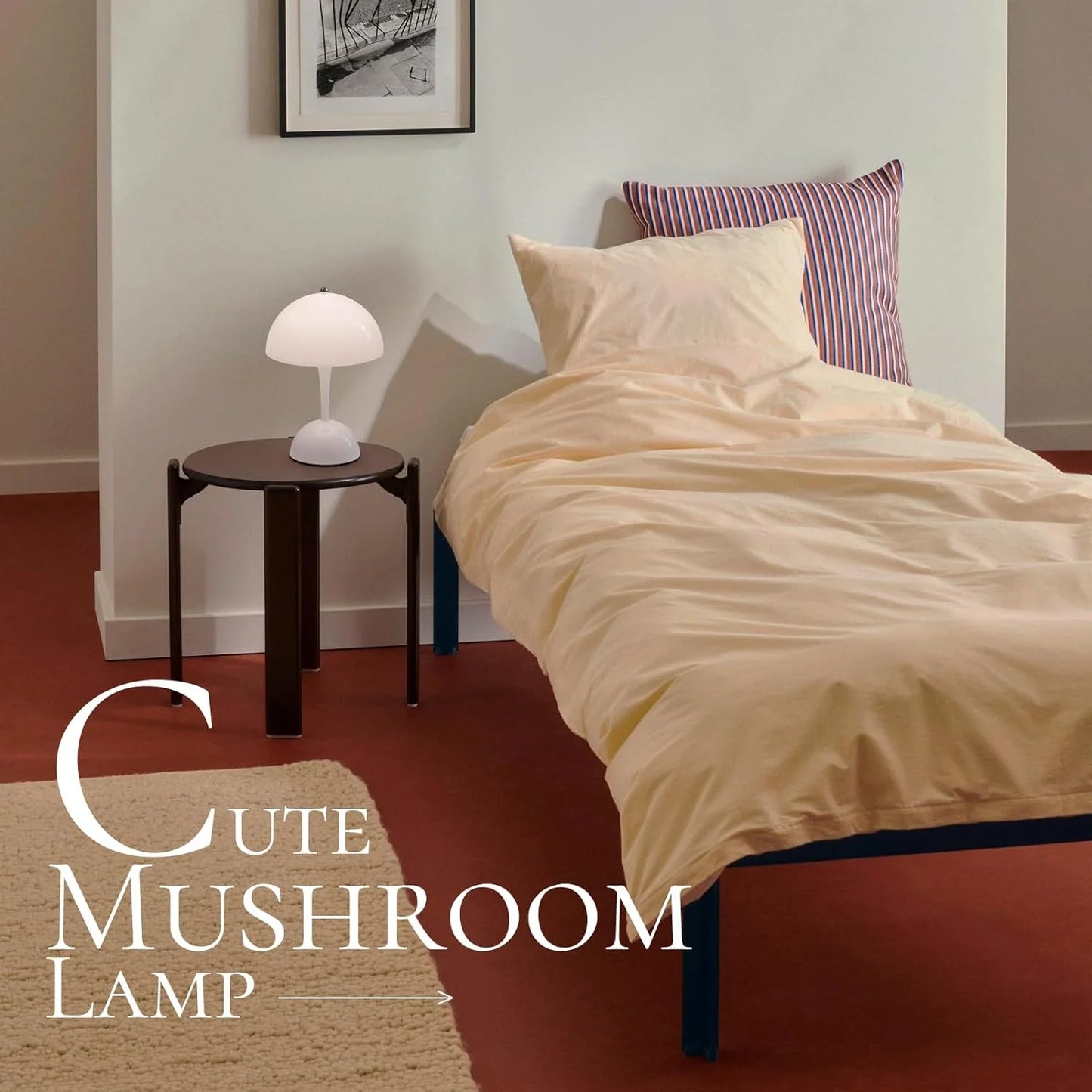 Mushroom Lamp, Touch Bedside Lamp Dimmable Nightstand Light for Bedroom Living Room, White