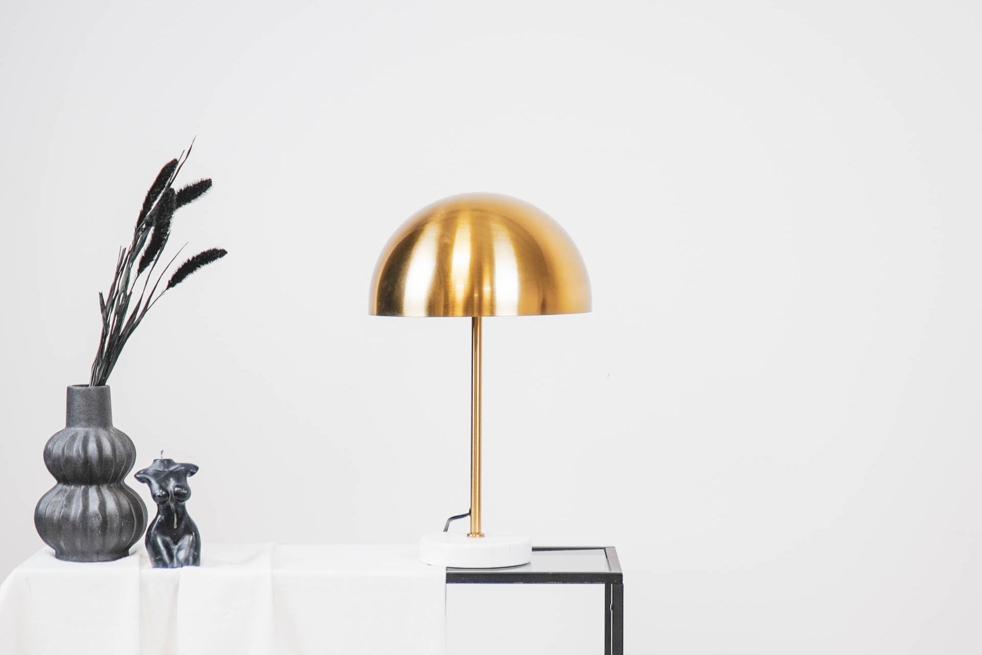 Golden mushroom lamp