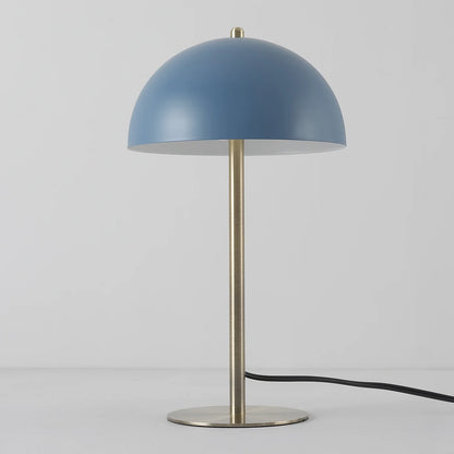 15" Matte Blue Desk Lamp with Matte Brass Accents