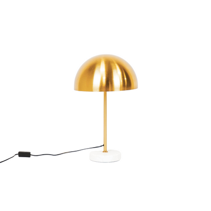 Gold and marble Mushroom lamp with white background